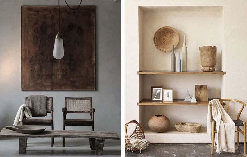 Nội thất mang đậm tinh thần Wabi Sabi với các đường nét tối giản (nguồn Internet).