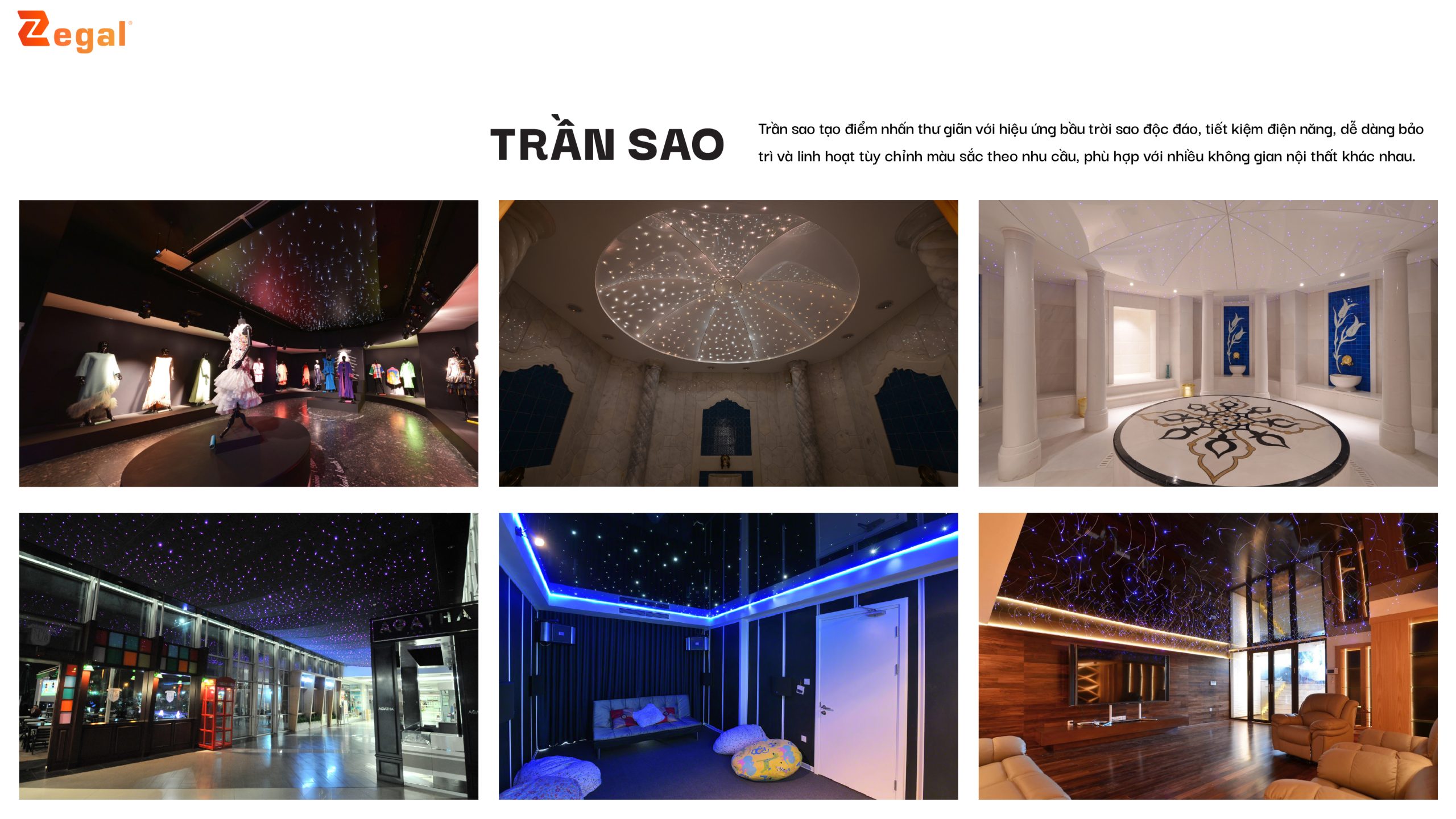 Một vài dự án trần sao TP.HCM Zegal đã thực hiện